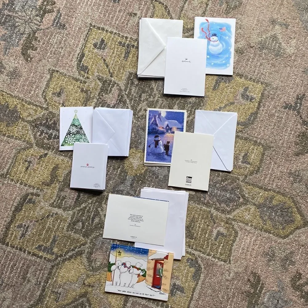 Assorted Christmas Holiday Cards with Envelopes